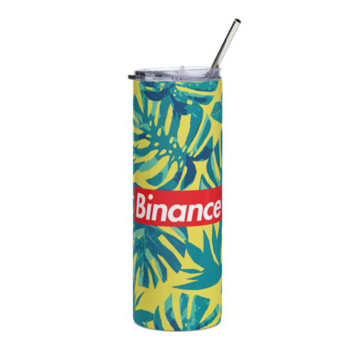 stainless steel tumbler black front 630eb952cfb36 - Binance Tropical Stainless Steel Tumbler