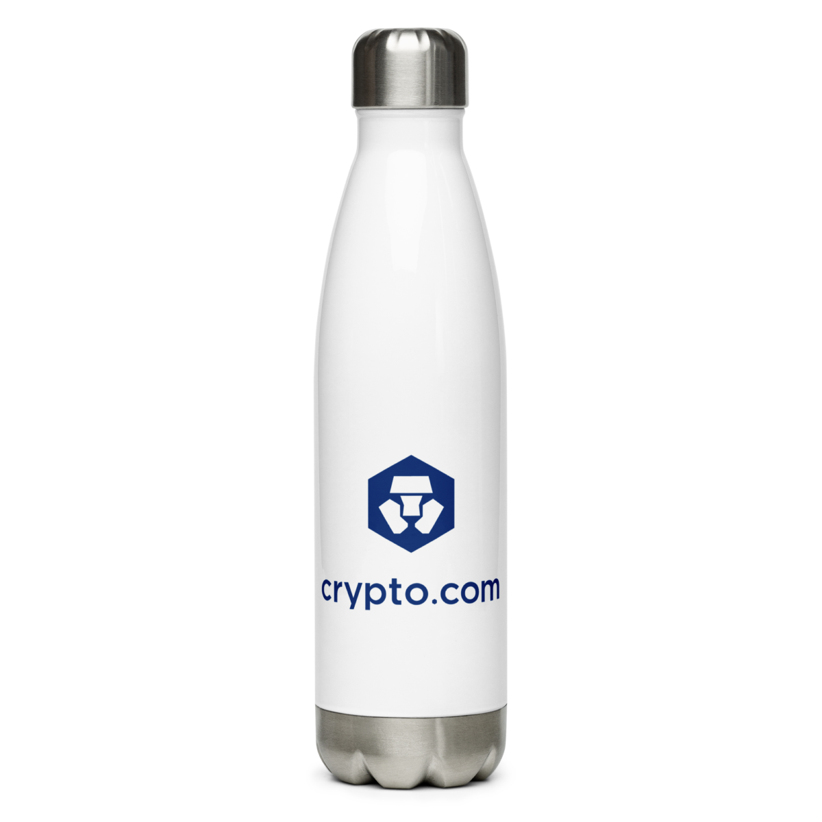 stainless steel water bottle white 17oz front 6309157f9c000 - Crypto.com Stainless Steel Water Bottle