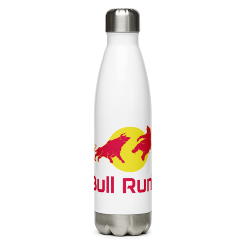stainless steel water bottle white 17oz front 63091eee80a3c - Bull Run Stainless Steel Water Bottle