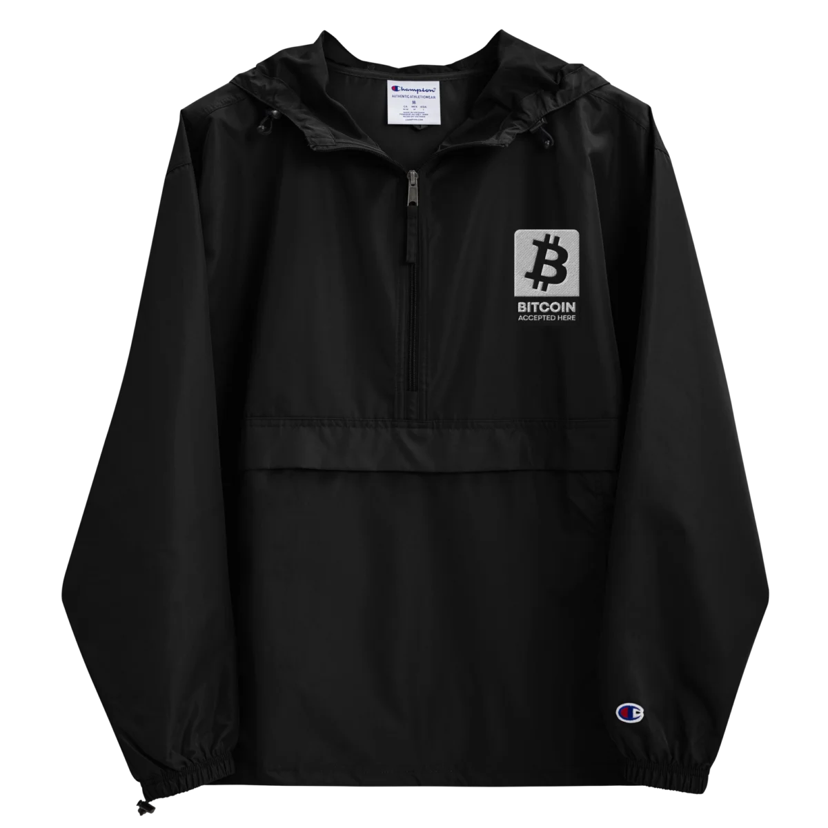 Bitcoin Accepted Here Champion Packable Jacket