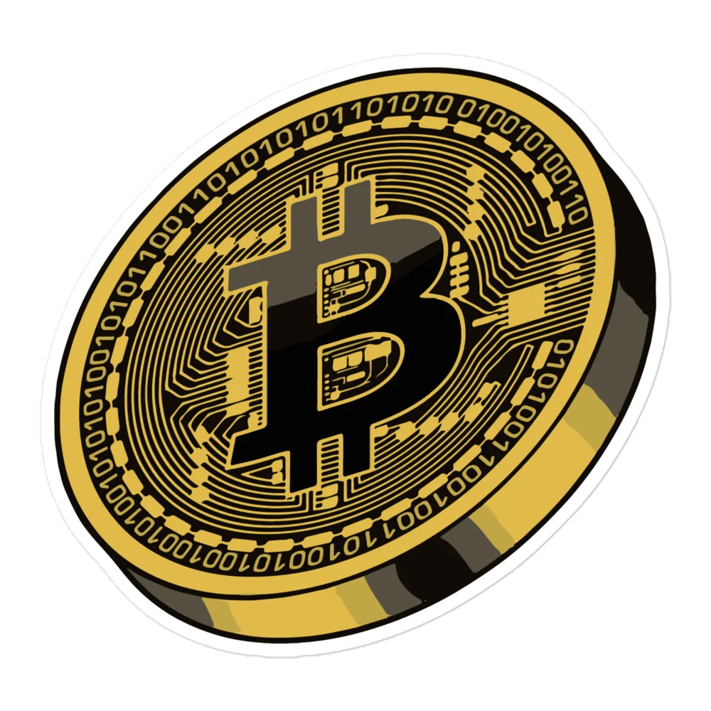 Bitcoin Gold Coin Sticker - Image 3