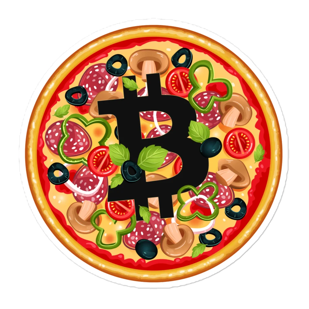 Bitcoin Pizza Sticker - Image 3