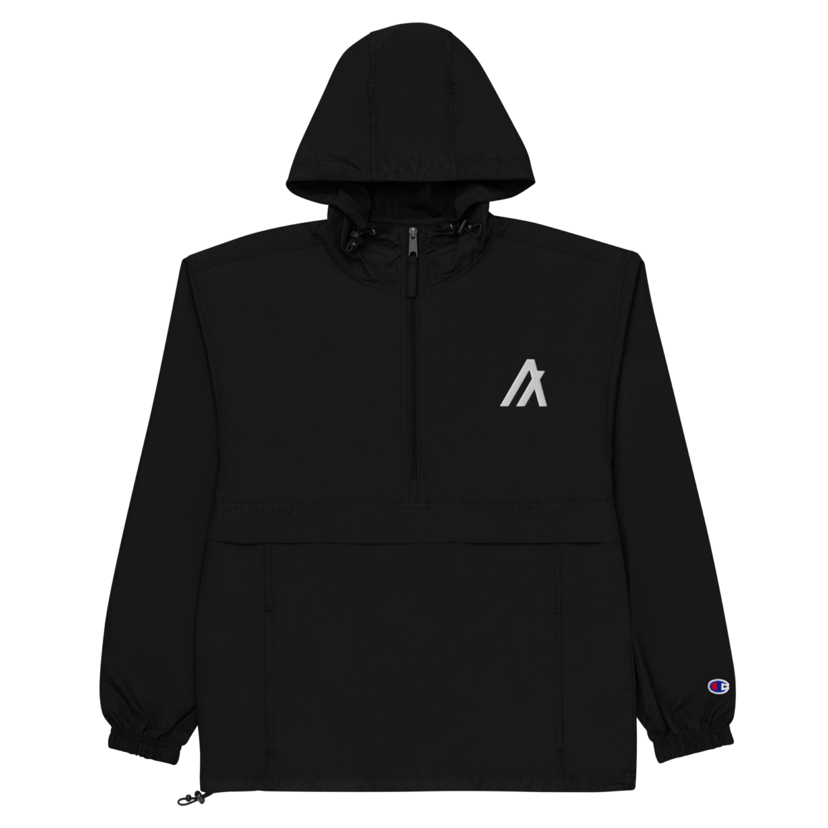 embroidered champion packable jacket black front 631f453eeda3a - Algorand Champion Packable Jacket