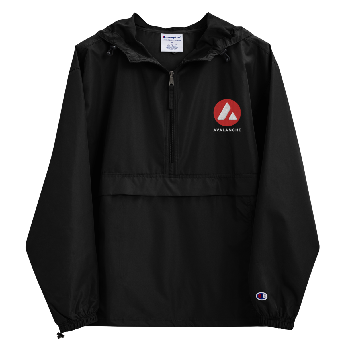 embroidered champion packable jacket black front 631f4f2b76eea - Avalanche Champion Packable Jacket