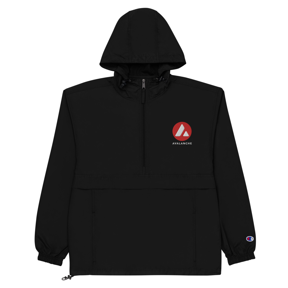 embroidered champion packable jacket black front 631f4f2b78df3 - Avalanche Champion Packable Jacket
