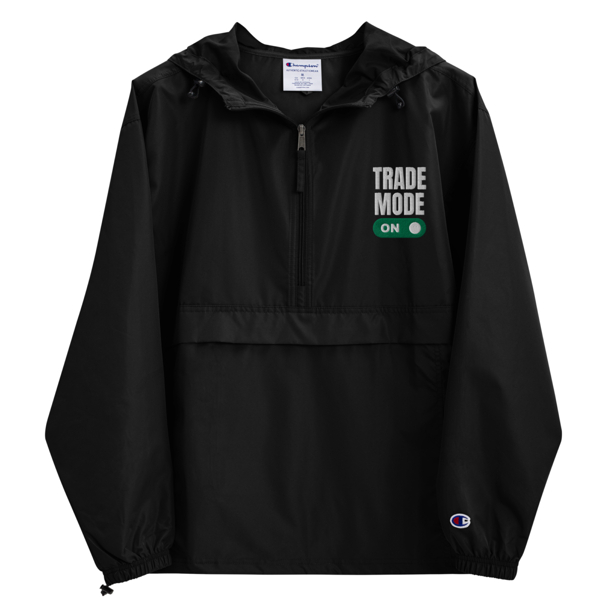 embroidered champion packable jacket black front 631f573c38729 - Trade Mode: On Champion Packable Jacket