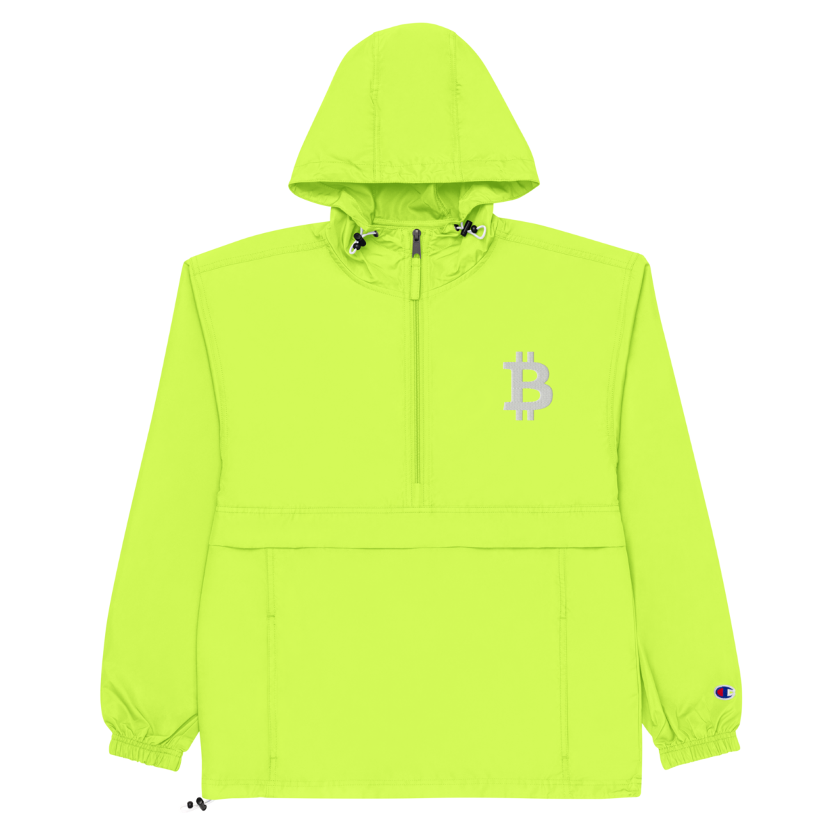 embroidered champion packable jacket safety green front 631f52b593a76 - Bitcoin Champion Packable Jacket