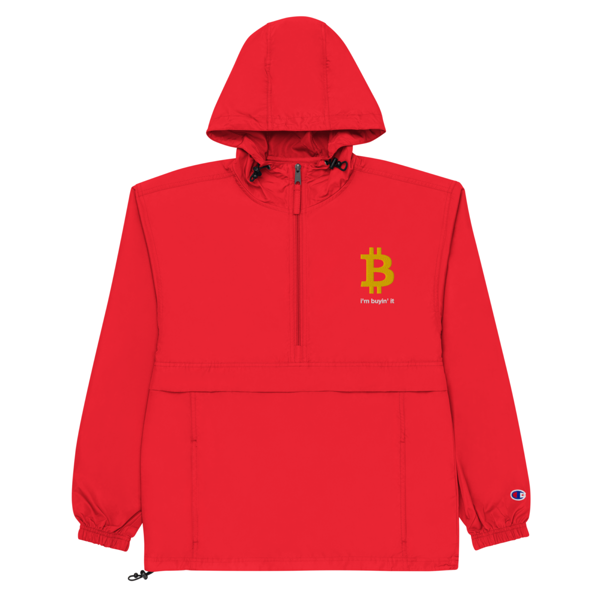 embroidered champion packable jacket scarlet front 631f42af17de6 - Bitcoin: I'm Buyin' It Champion Packable Jacket