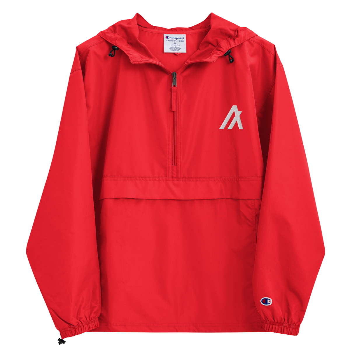 embroidered champion packable jacket scarlet front 631f453eedb4f - Algorand Champion Packable Jacket