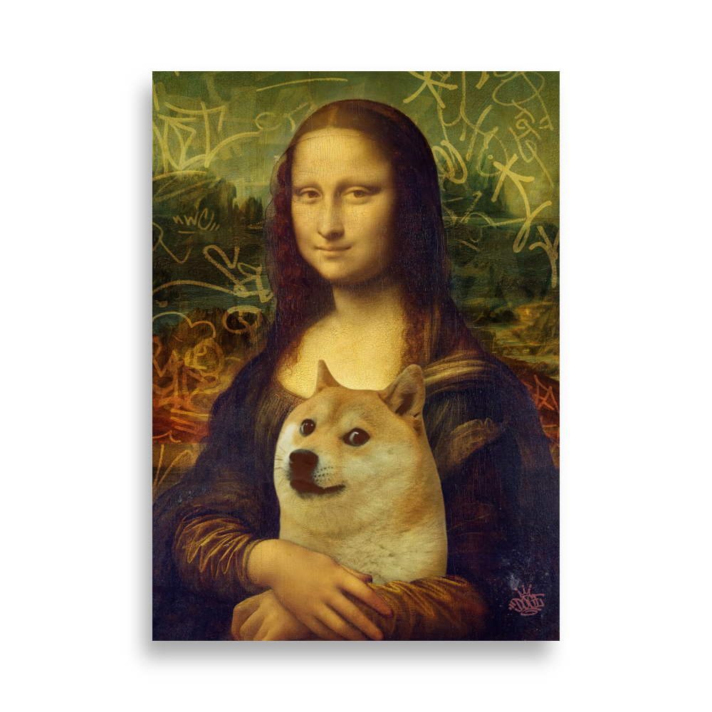 enhanced matte paper poster cm 50x70 cm front 631b52a98bd2a - Le Mona Lisa x Doge Much Wow Poster