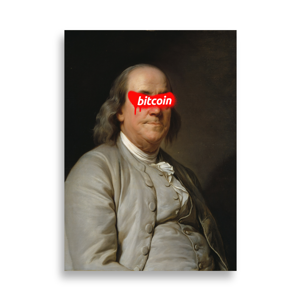 enhanced matte paper poster cm 50x70 cm front 631b62f463e0d - Bitcoin x Benjamin Franklin Poster