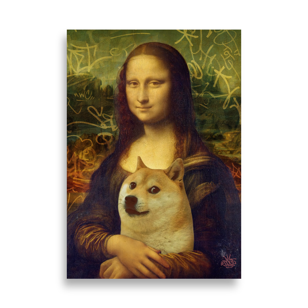 enhanced matte paper poster cm 70x100 cm front 631b52a98d0c4 - Le Mona Lisa x Doge Much Wow Poster
