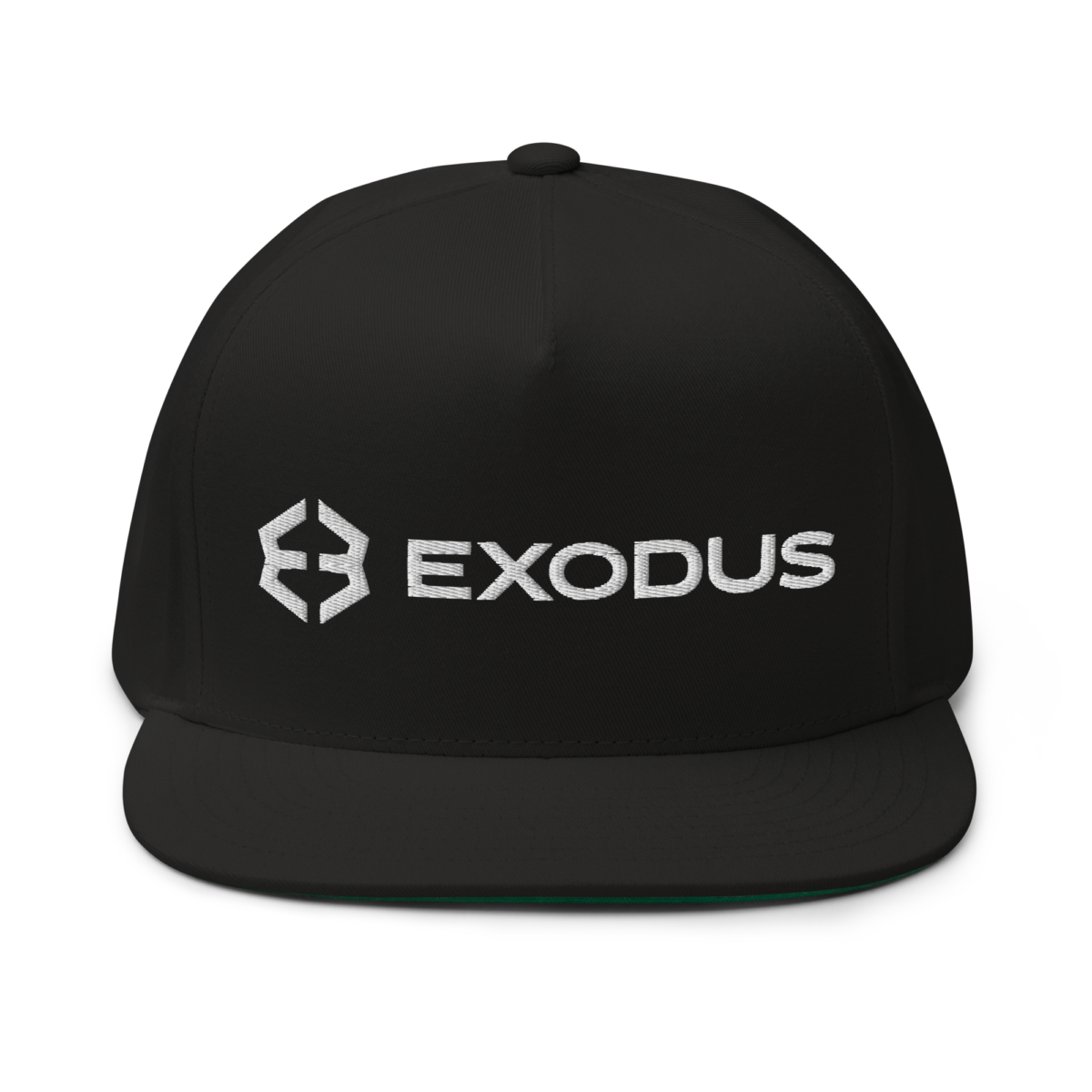 flat bill cap black front 63172f07d6bca - Exodus Snapback Hat
