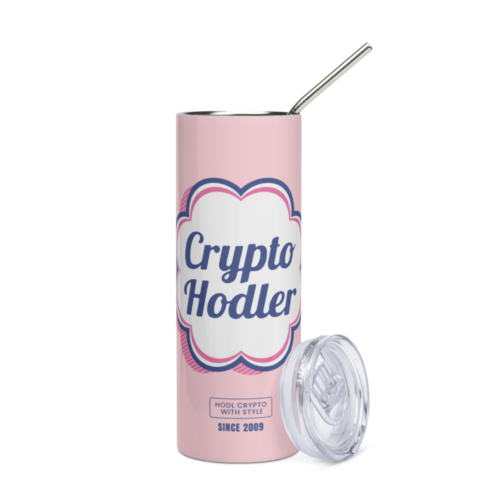 stainless steel tumbler white front 63132e6c9c3be - Crypto Hodler Stainless Steel Tumbler