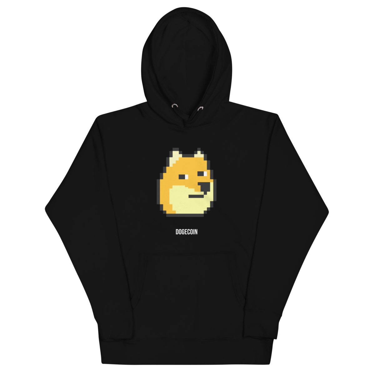 unisex premium hoodie black front 6322310d05e32 - Dogecoin 8BIT Hoodie
