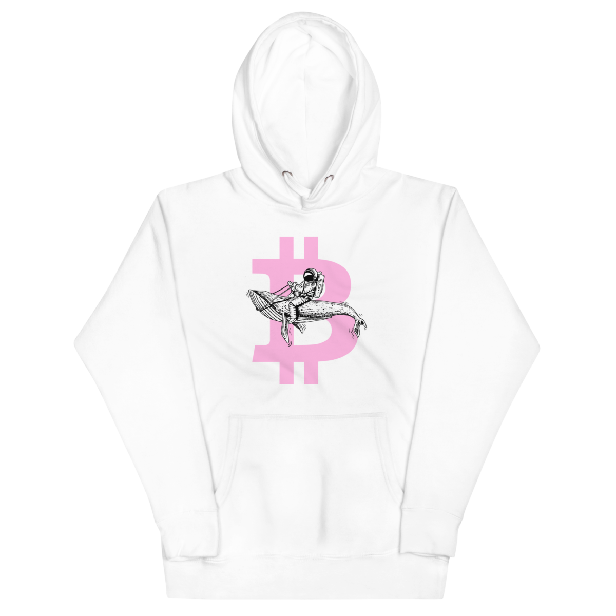 unisex premium hoodie white front 6321f49841382 - Bitcoin x Astronaut Flying Whale Hoodie