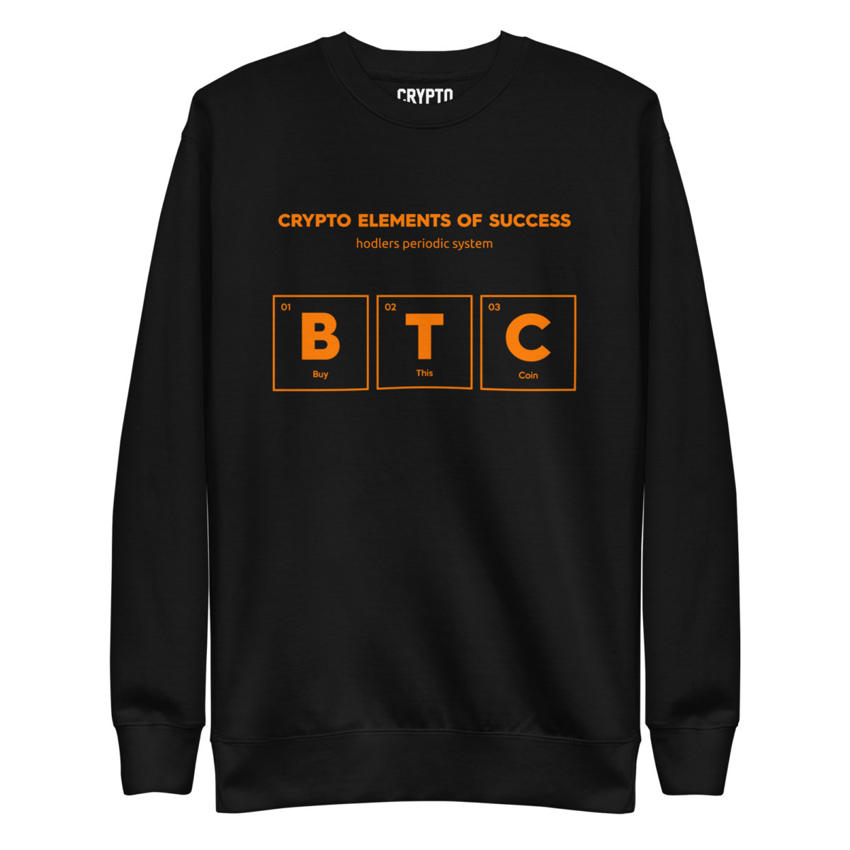 unisex premium sweatshirt black front 6330ca251e58c - BTC - Periodic System Sweatshirt