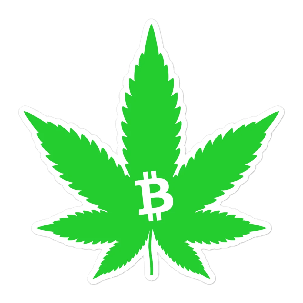 Weed & Bitcoin Sticker - Image 3