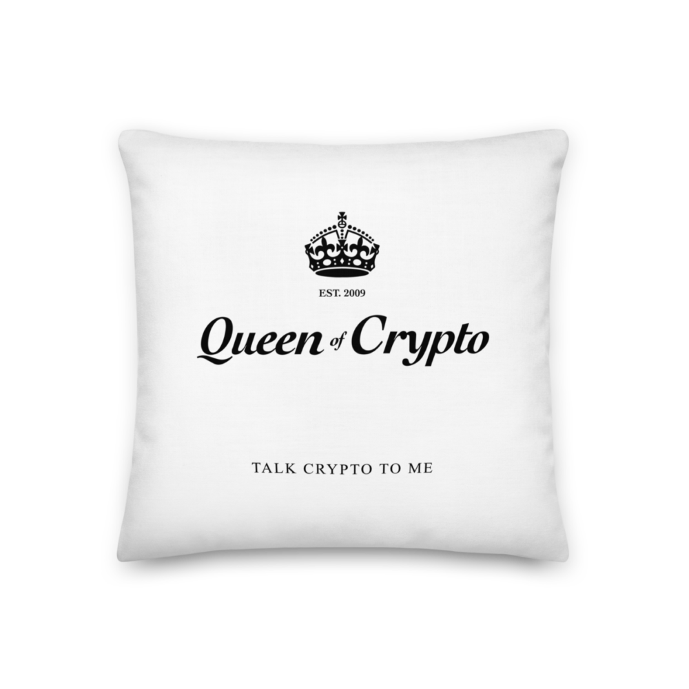 all over print premium pillow 18x18 back 633e0fc016113 - Queen of Crypto Premium Pillow