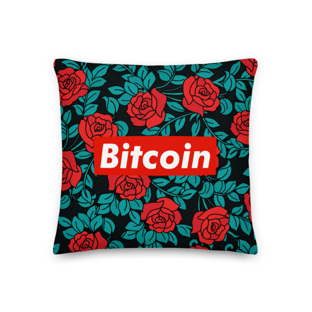 all over print premium pillow 18x18 back 633e1c9d0b299 - Bitcoin (RED) Roses Edition Premium Pillow