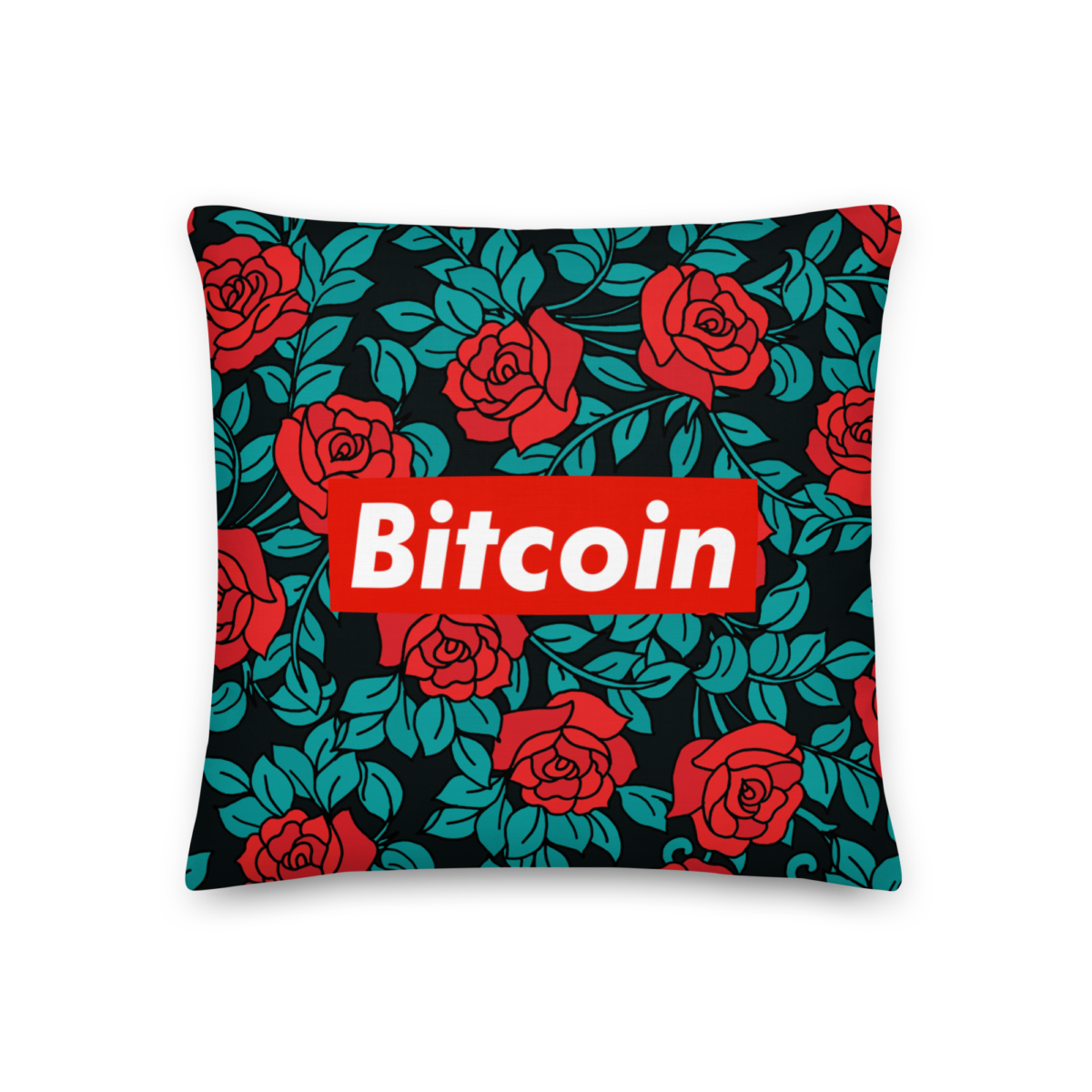 all over print premium pillow 18x18 back 633e1c9d0b299 - Bitcoin (RED) Roses Edition Premium Pillow