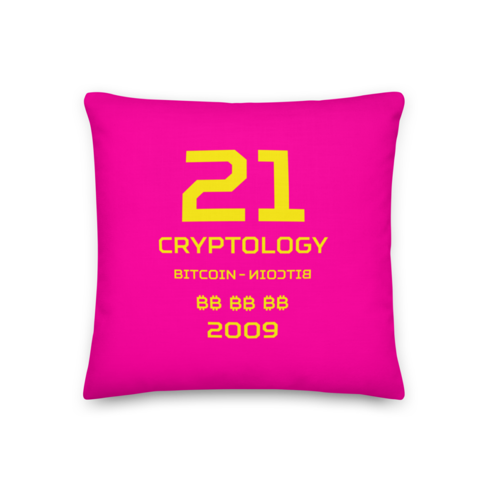 all over print premium pillow 18x18 back 633ef85a86cfc - Bitcoin x Cryptology Premium Pillow