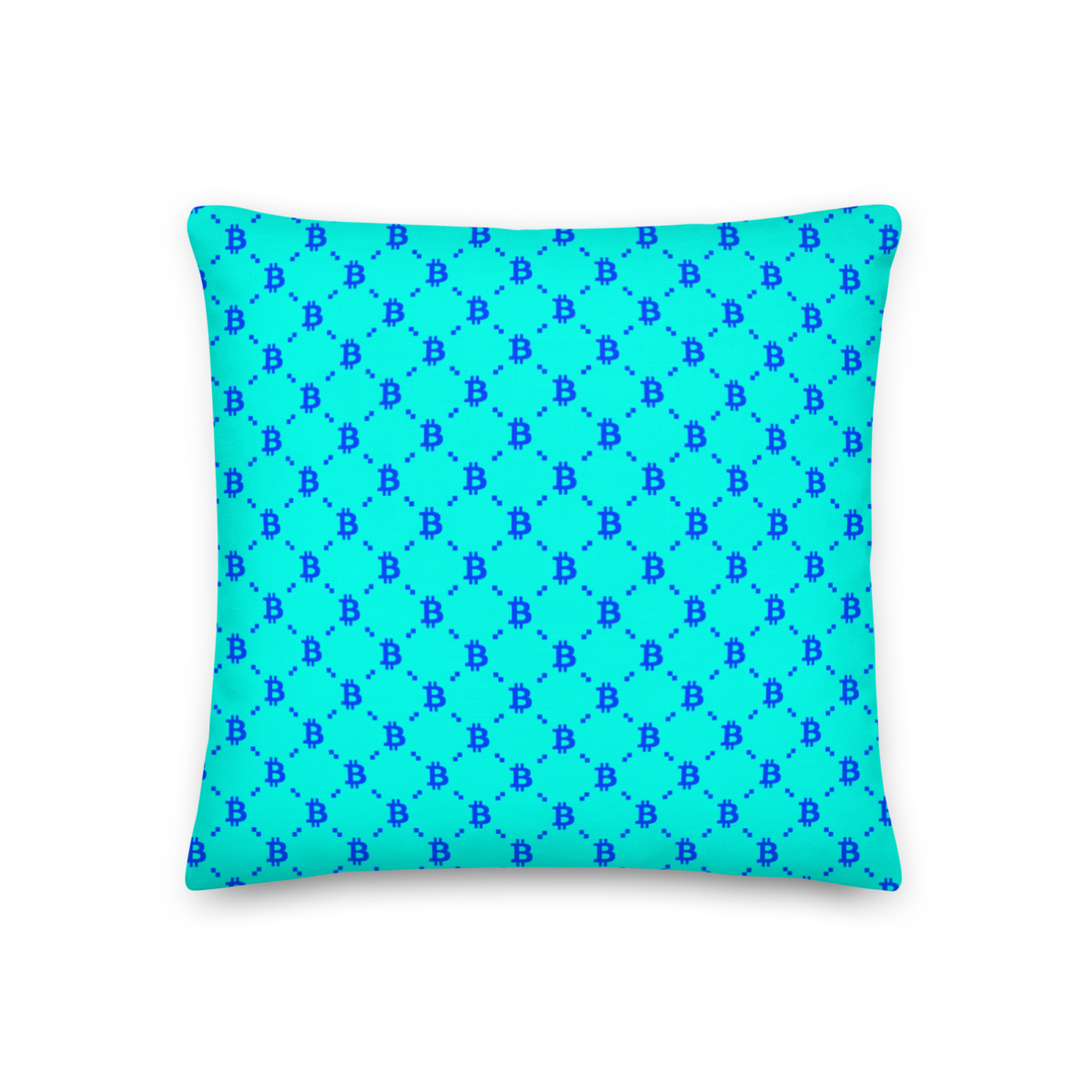 all over print premium pillow 18x18 back 633f0e4f6a0f4 - Bitcoin Blue Fashion Premium Pillow