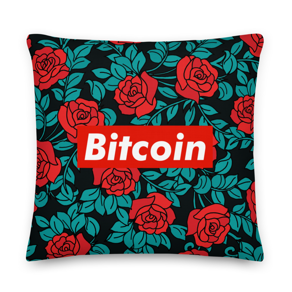 all over print premium pillow 22x22 back 633e1c9d0b408 - Bitcoin (RED) Roses Edition Premium Pillow