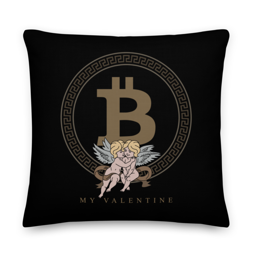 all over print premium pillow 22x22 back 633eb14f1b3b4 - Bitcoin: Be My Valentine Premium Pillow