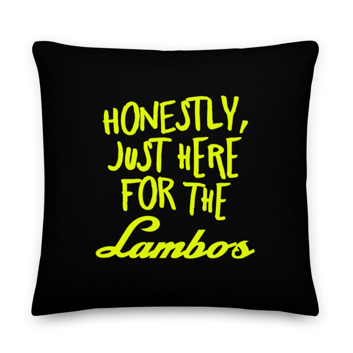 Crypto Goodies: Here For The Lambos Premium Pillow