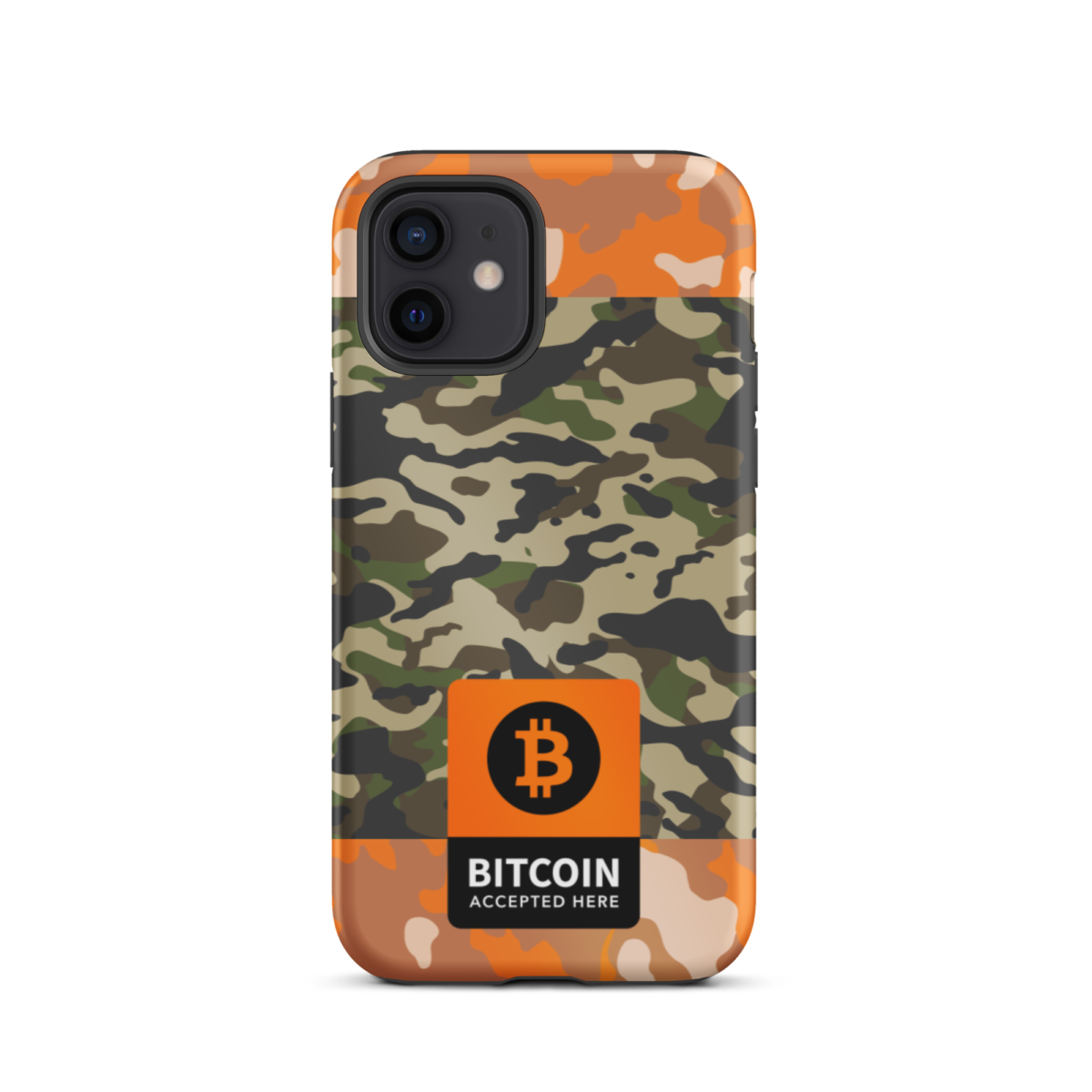 Bitcoin Accepted Here Camo Tough iPhone Case