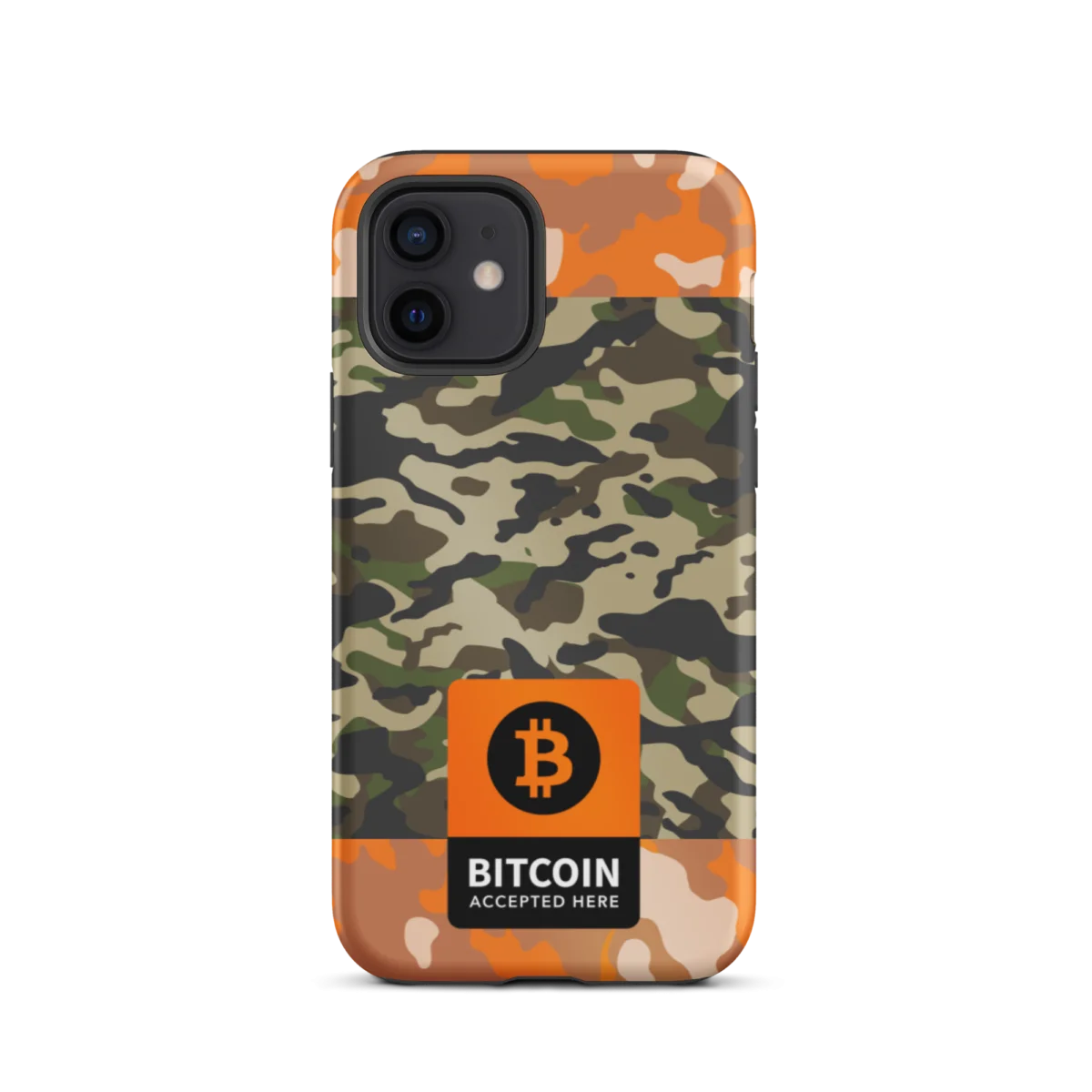Bitcoin Accepted Here Camo Tough iPhone Case
