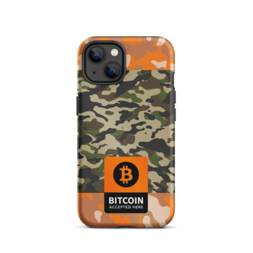 Bitcoin Accepted Here Camo Tough iPhone Case
