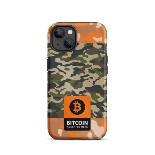 Bitcoin Accepted Here Camo Tough iPhone Case