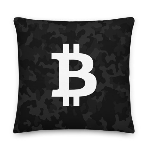 Bitcoin Black Camouflage Premium Pillow