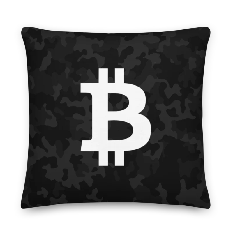 Bitcoin Black Camouflage Premium Pillow