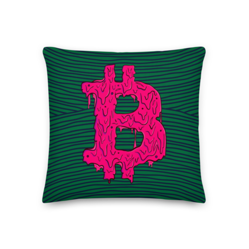 Bitcoin Pink Grime Premium Pillow