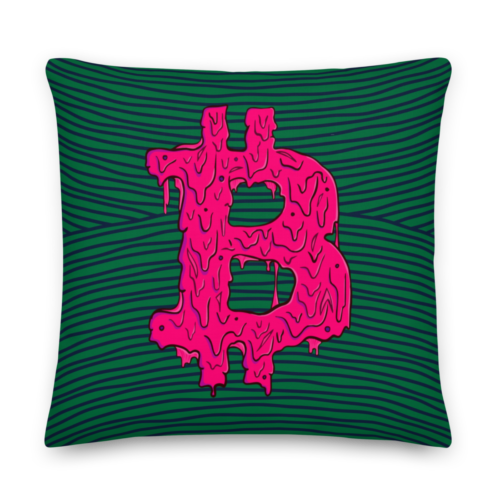 Bitcoin Pink Grime Premium Pillow