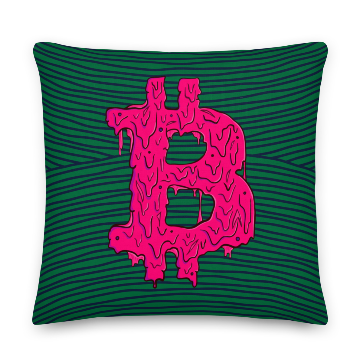 Bitcoin Pink Grime Premium Pillow