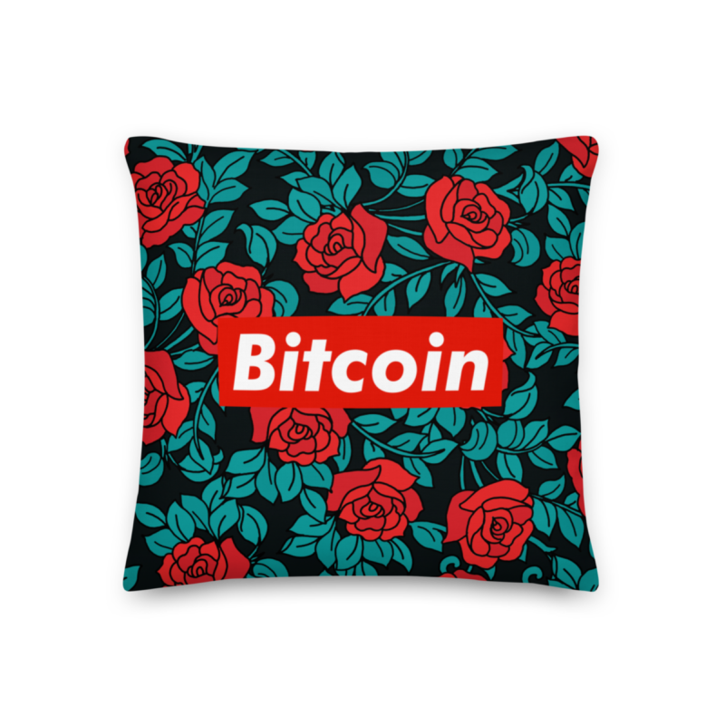 Bitcoin (RED) Roses Edition Premium Pillow