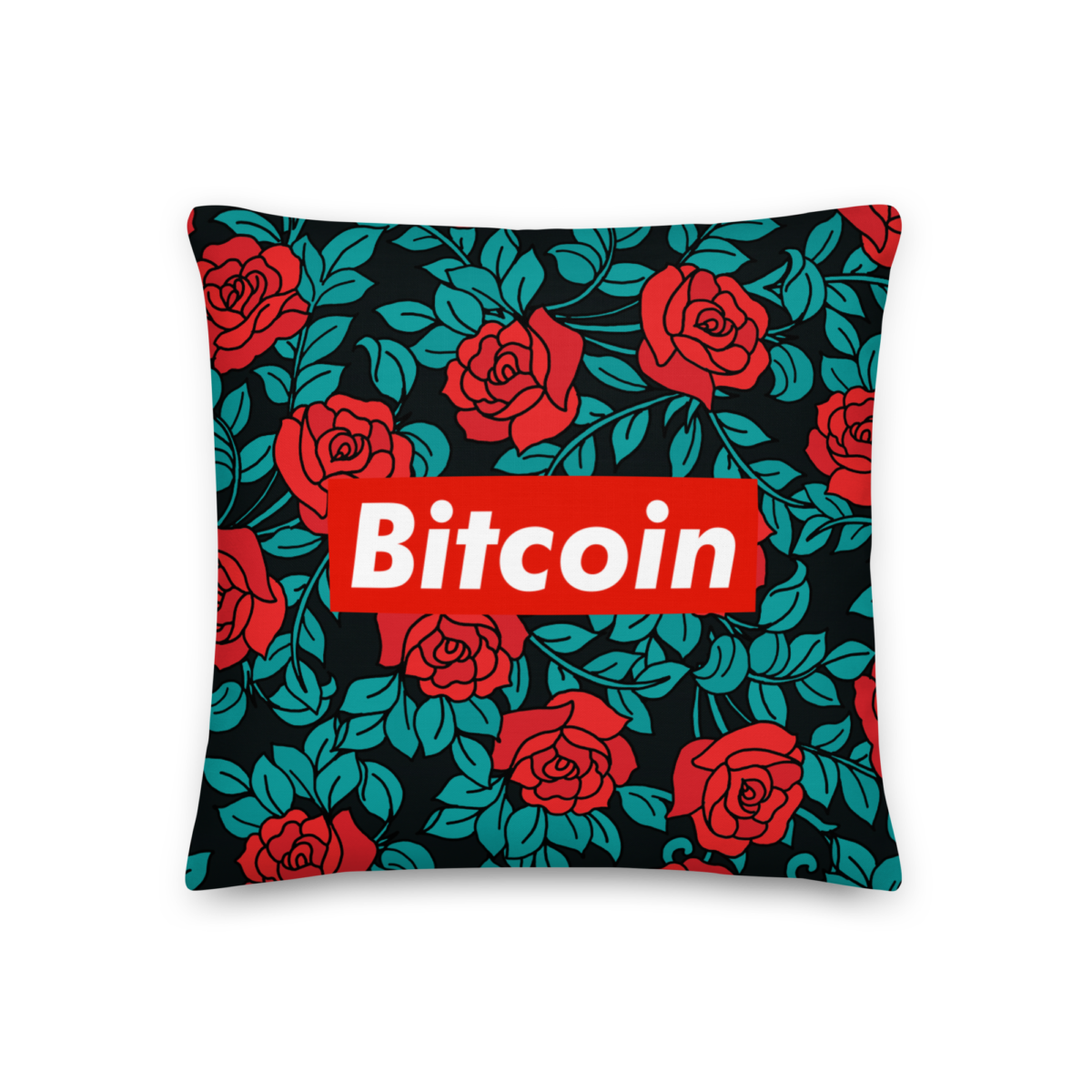 Bitcoin (RED) Roses Edition Premium Pillow