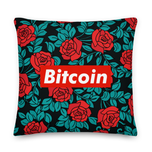 Bitcoin (RED) Roses Edition Premium Pillow