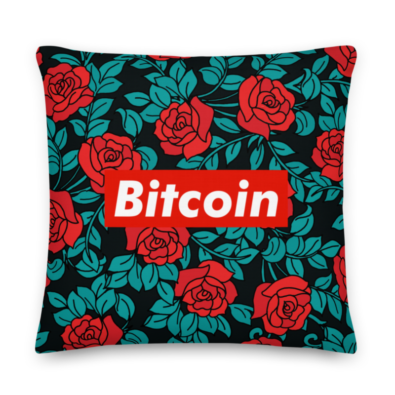 Bitcoin (RED) Roses Edition Premium Pillow