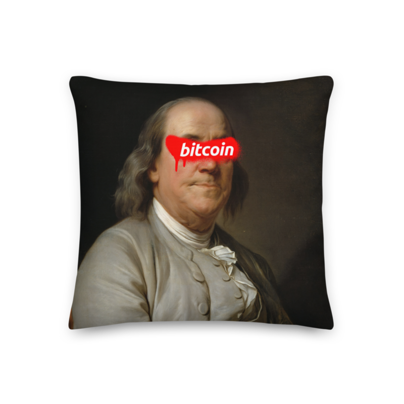 Bitcoin x Benjamin Franklin Premium Pillow