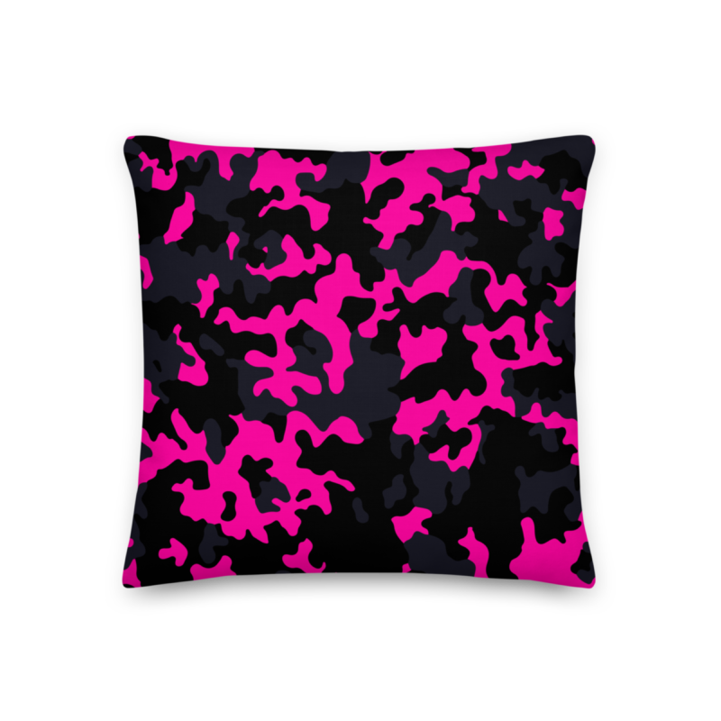 Crypto Girl Pink Camouflage Premium Pillow