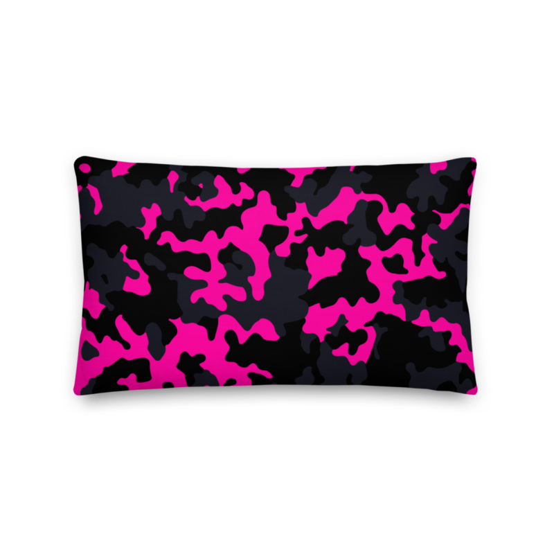 Crypto Girl Pink Camouflage Premium Pillow