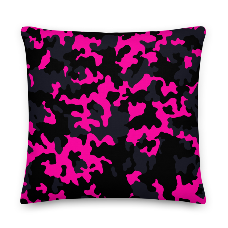 Crypto Girl Pink Camouflage Premium Pillow