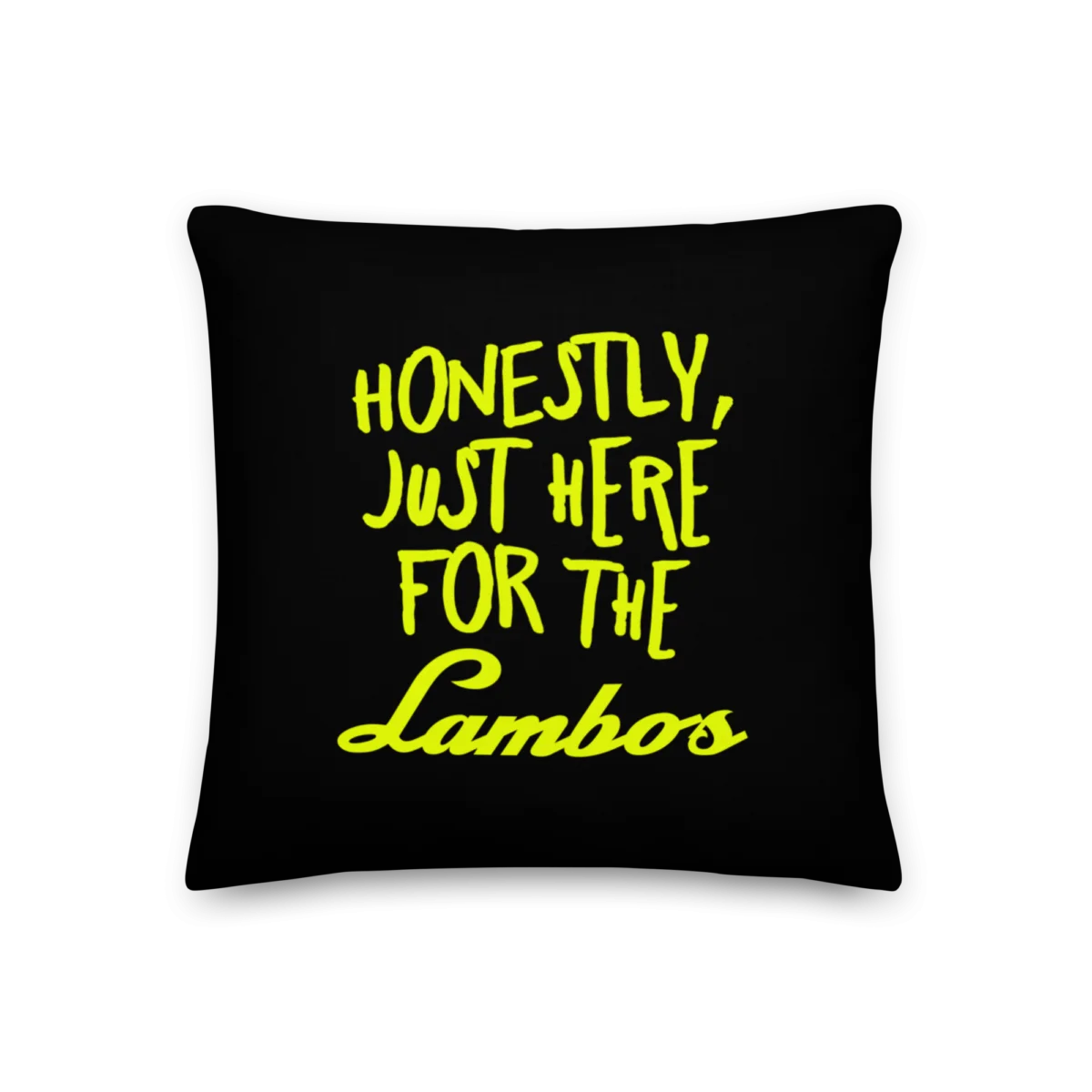 Crypto Goodies: Here For The Lambos Premium Pillow - Image 3