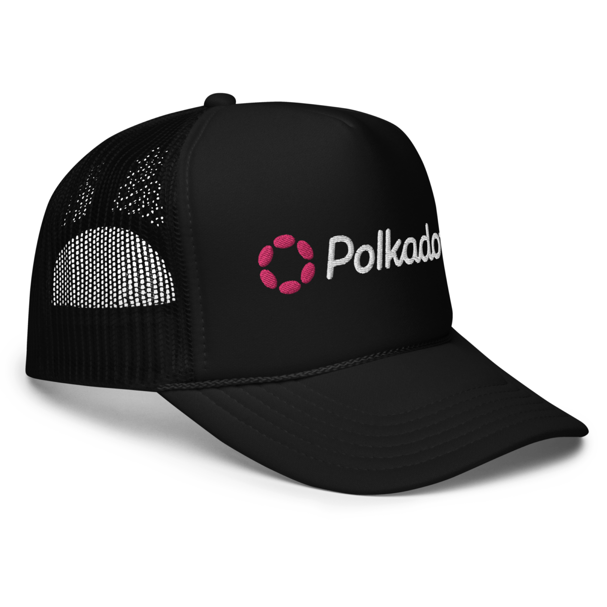 foam trucker hat black one size right front 6338b7a0d0ecd - Polkadot Foam Trucker Hat
