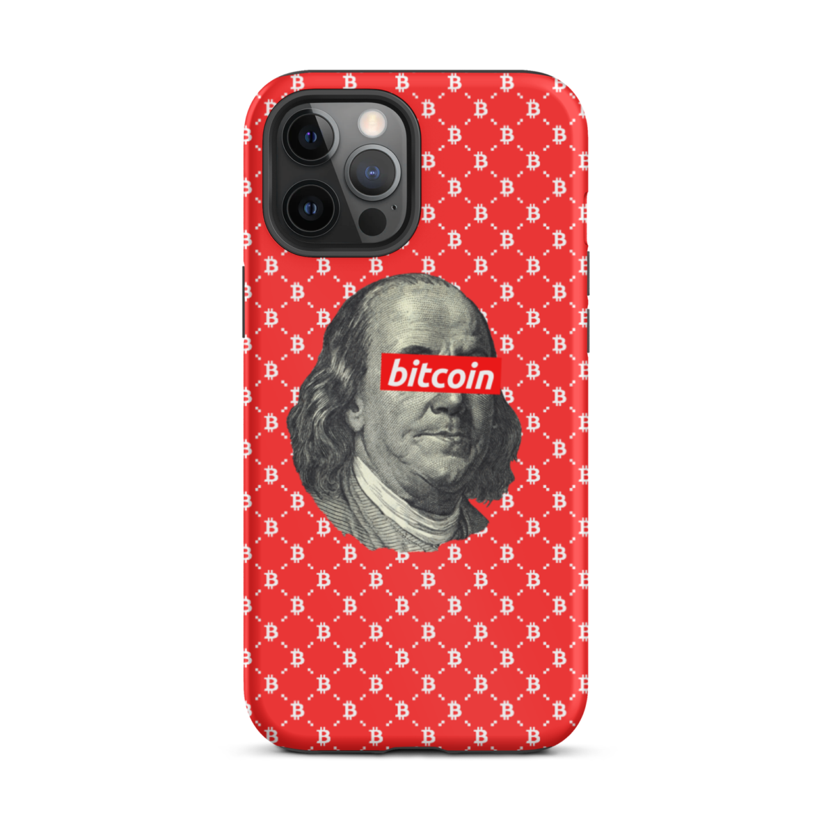 tough iphone case glossy iphone 12 pro max front 6345e4b9cd4d0 - Bitcoin x Benjamin Franklin (RED) Tough iPhone Case
